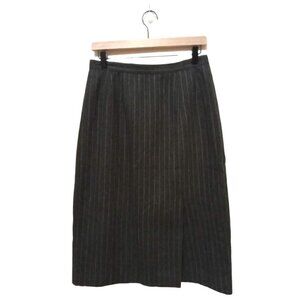 SUITS by Dallas Vintage Gray Pin Stripe Wool A-Line Knee Length Skirt Sz 12